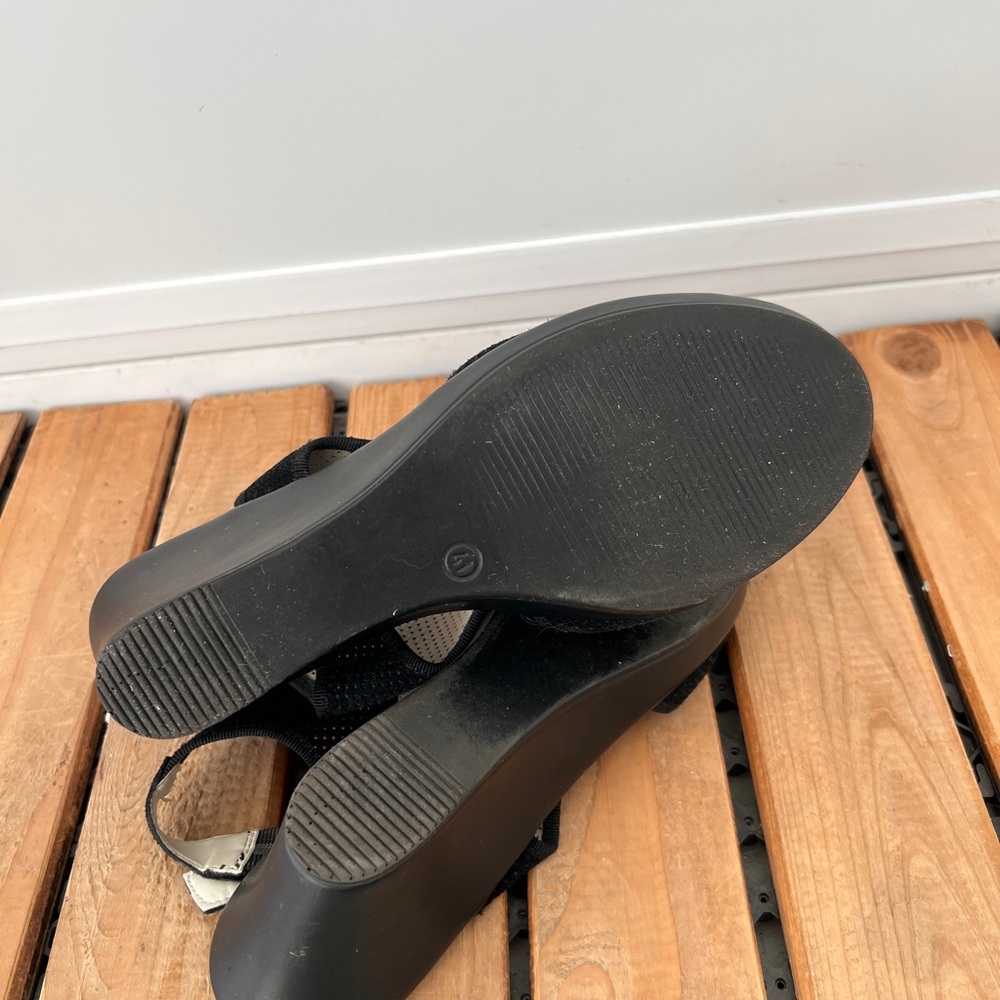 BROWNS Black Wedge Sandal with Ankle Strap - Picture 8 of 10